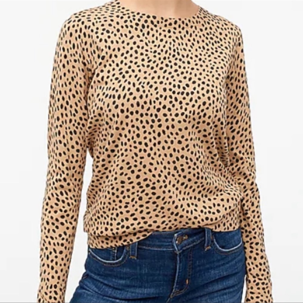 NEW J. Crew Factory Cheetah Teddie Sweater Style#AZ889